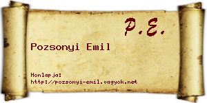 Pozsonyi Emil névjegykártya