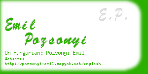 emil pozsonyi business card